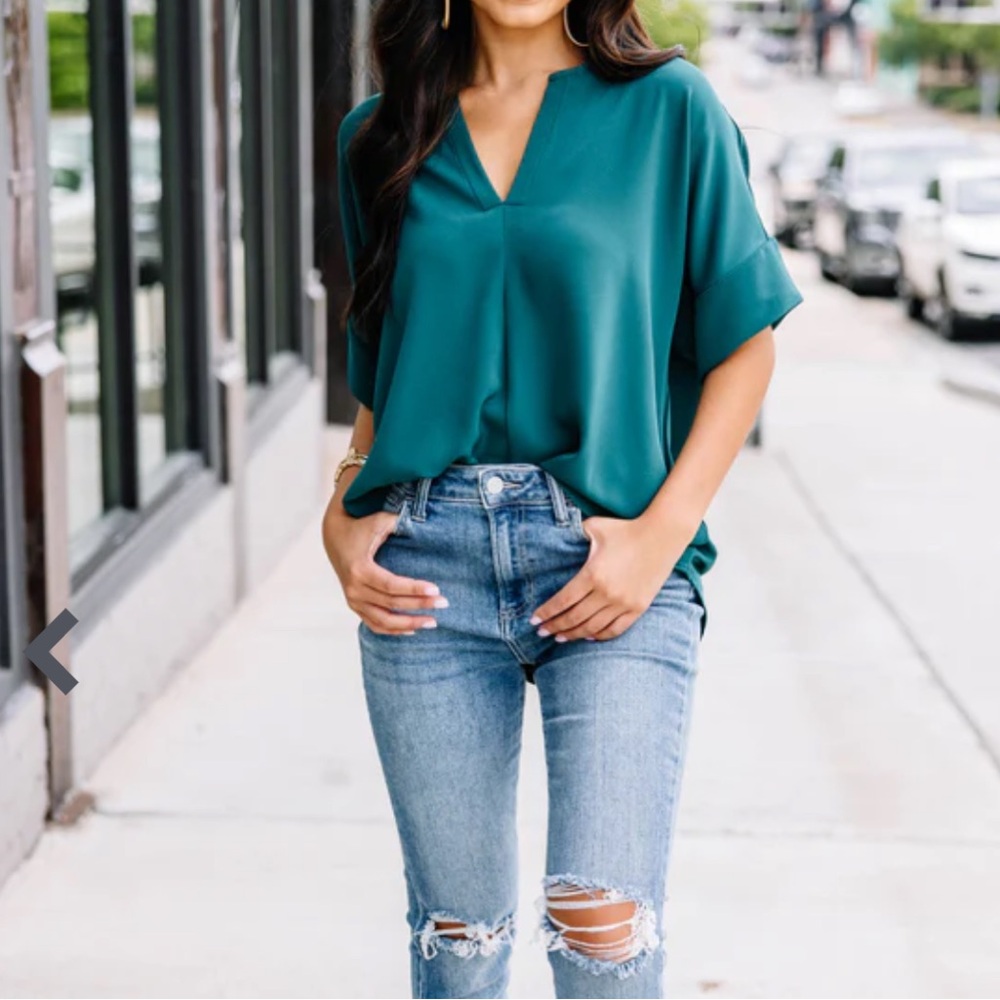 Zenana Teal Green Women's Blouse Sz 1X